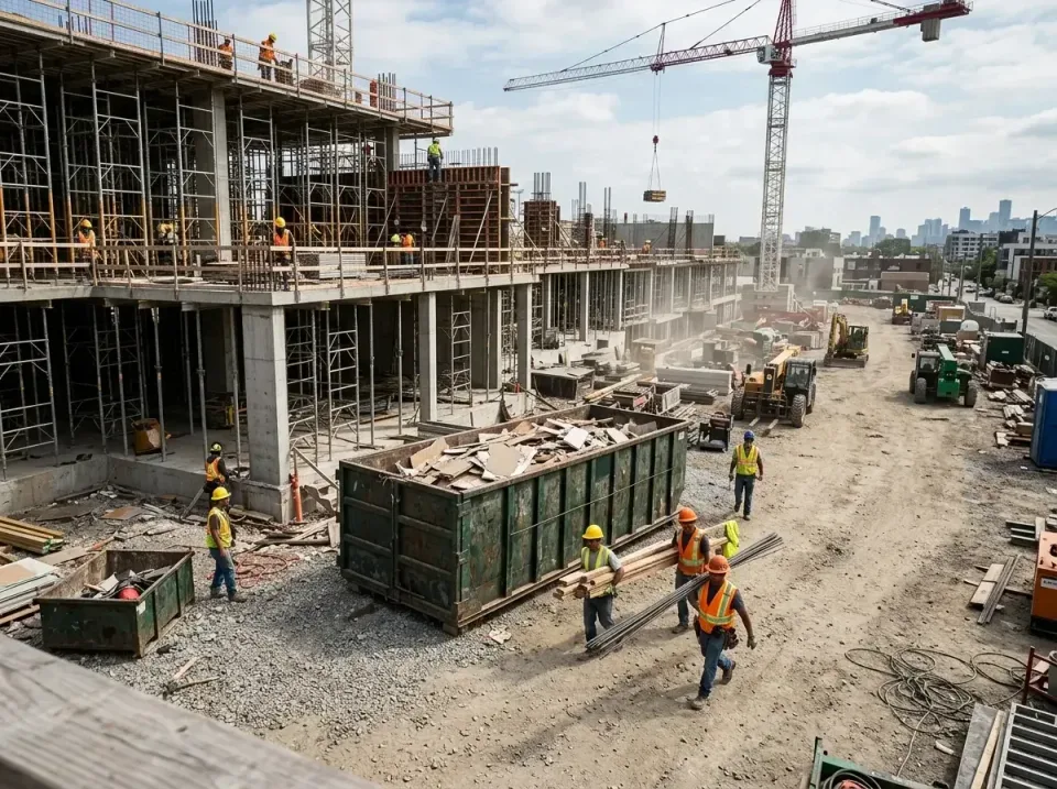 commercial-construction-site-w-002 — frequently asked questions, Low Cost Construction Dumpster Rental in Dodge Center, MN